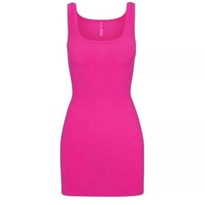 SKIMS Soft Lounge Mini Dress in Limited Edition Hot Pink